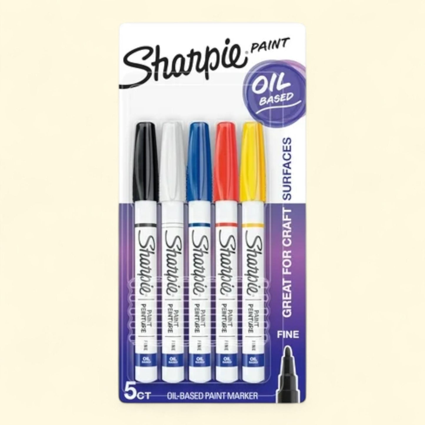 Sharpie Paint Markers, Fine Point, 5 Count