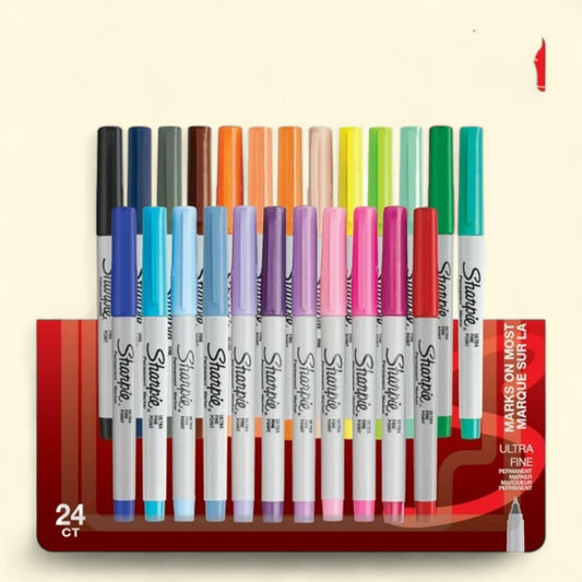 Sharpie Permanent Markers, Ultra Fine Point, 24 Count