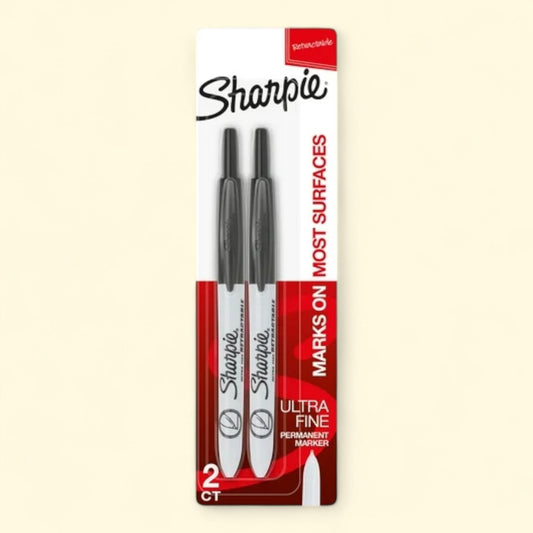 Sharpie Retractable Permanent Markers, Ultra Fine Tip, 2 Count