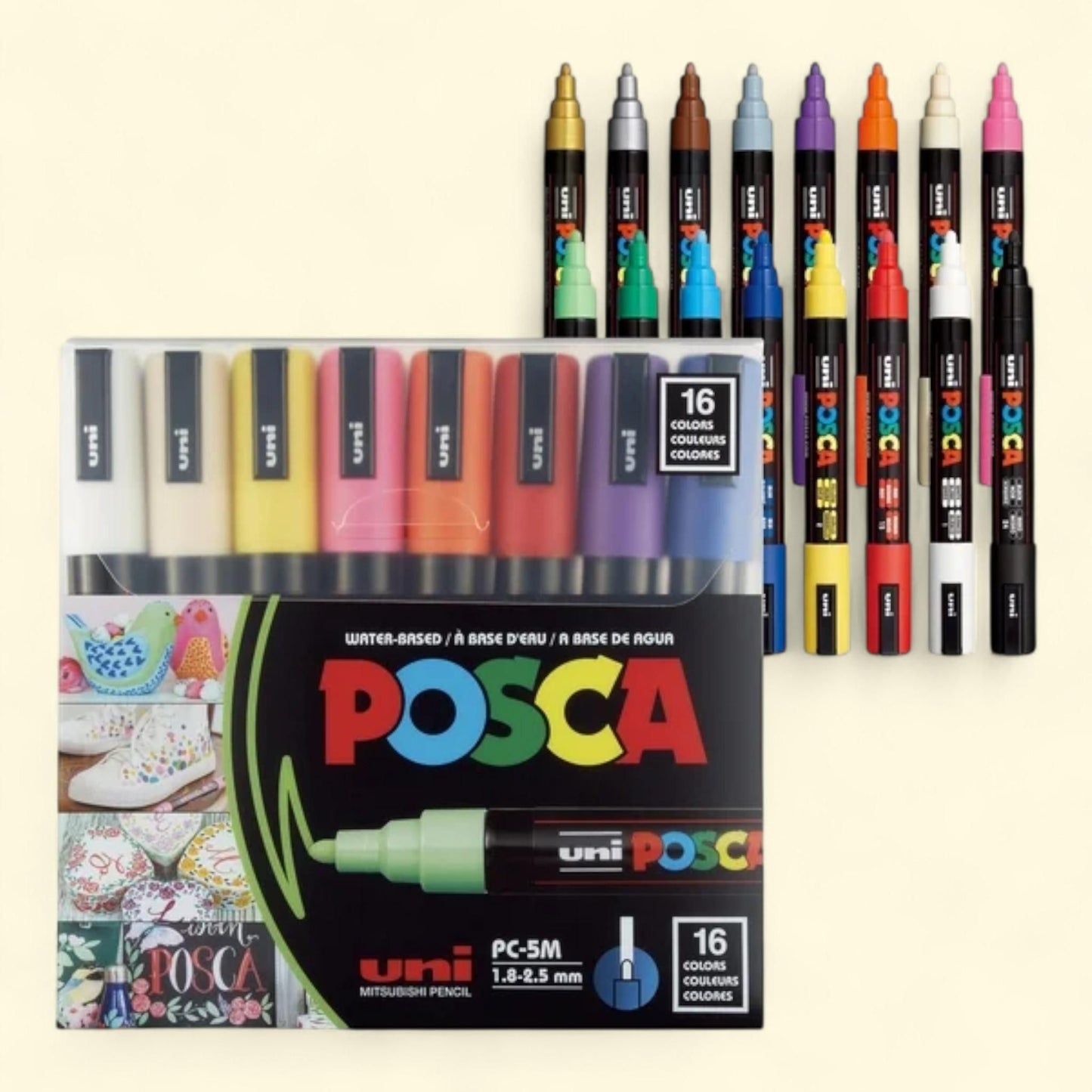 Uni POSCA PC-5M Paint Markers, Medium Point, 16 Pack — authentic US product shipped worldwide by Treatspree