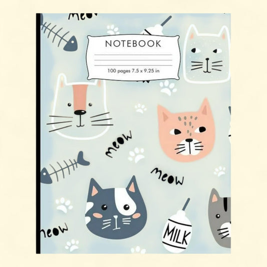 Composition Paper Composition Notebook, 7.5 x 9.25, Wide Ruled 100 Sheets