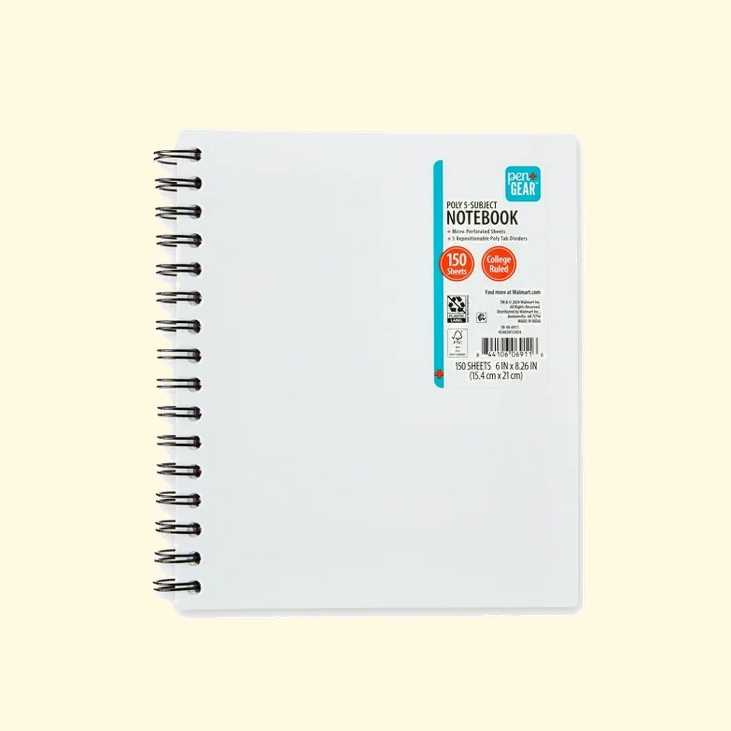 Notebook with spiral binding