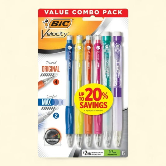 BIC Velocity Mechanical Pencil Combo Pack, 6 Count
