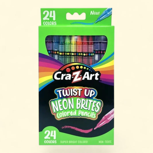 Cra-Z-Art Neon Twist Up Colored Pencils, 24 Count