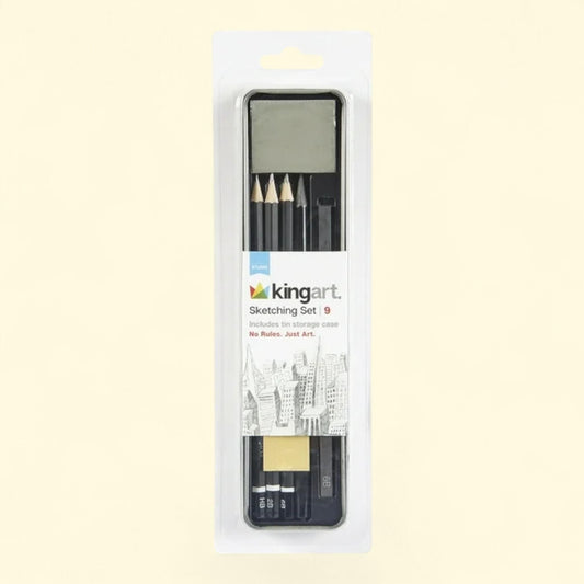 KINGART Sketching & Drawing Travel Set, 9 Pieces