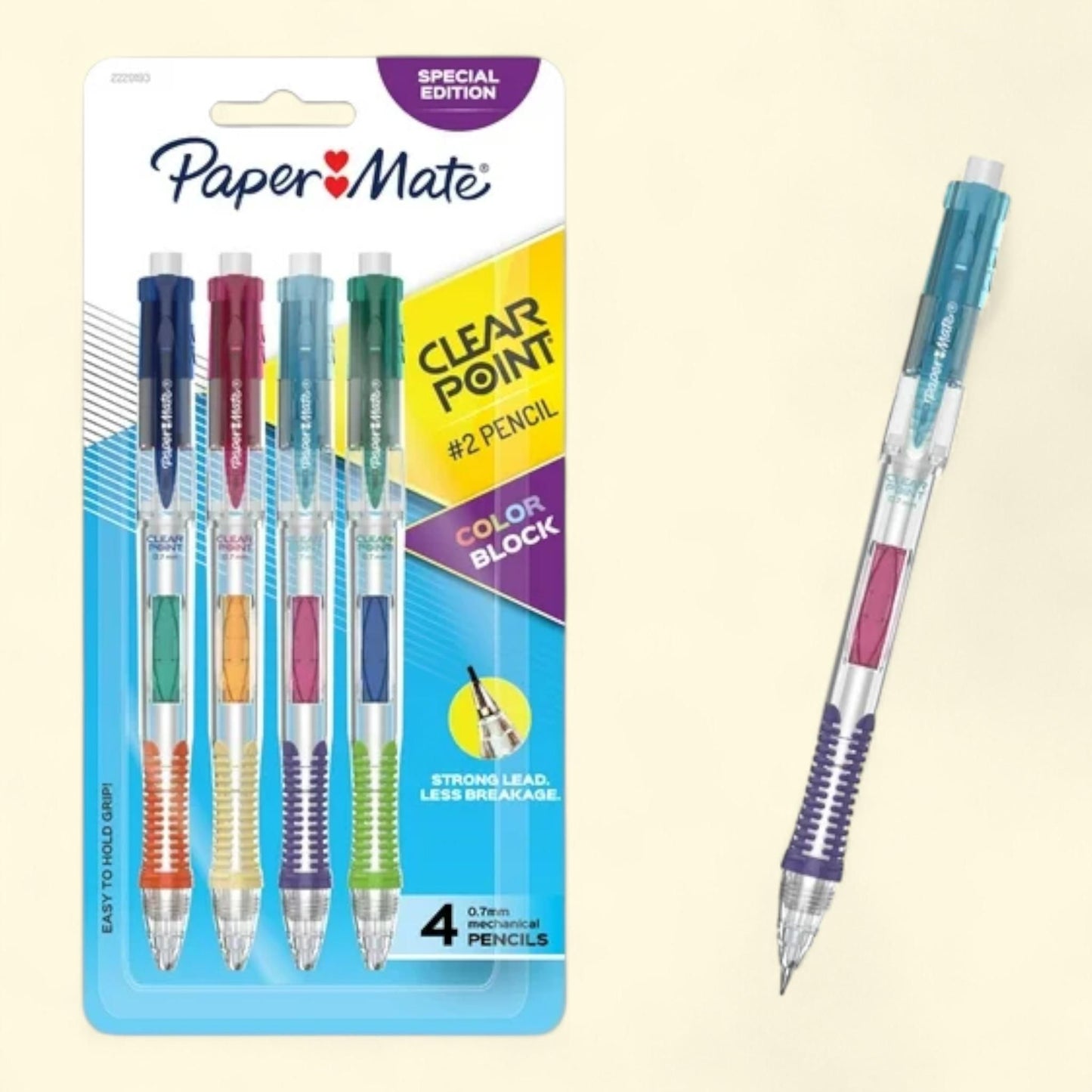 Paper Mate Clearpoint Mechanical Pencil, 0.7mm, 4 Count