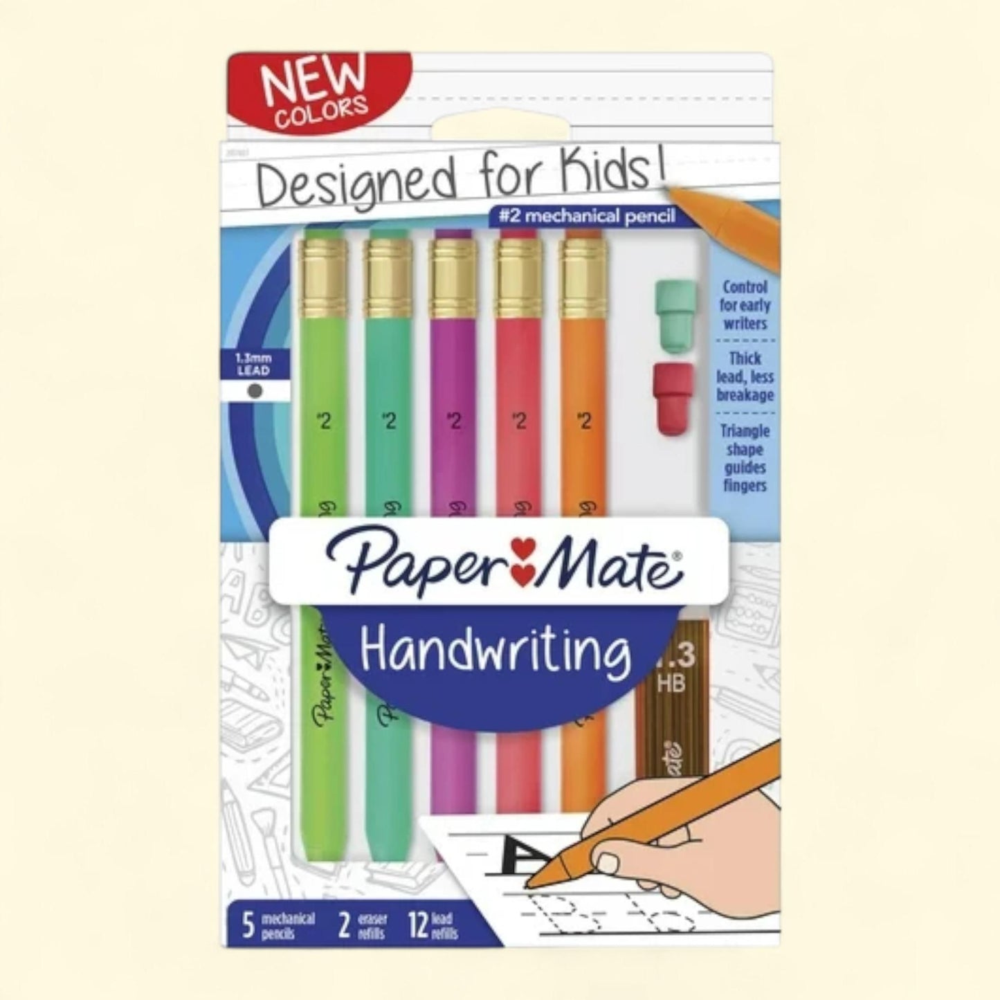 Paper Mate Handwriting Triangular Mechanical Pencil Set, 1.3mm, 8 Count