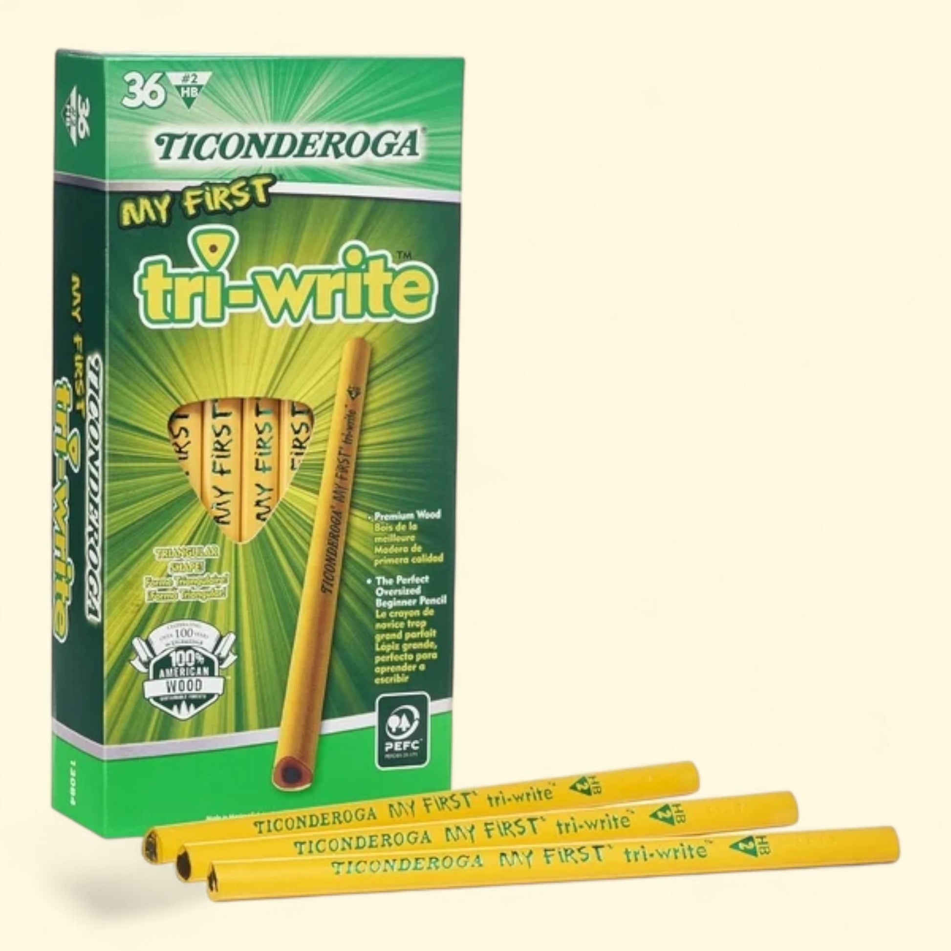 Ticonderoga My First Tri-Write Primary Size No. 2 Pencils, 36 Pack — authentic US product shipped worldwide by Treatspree