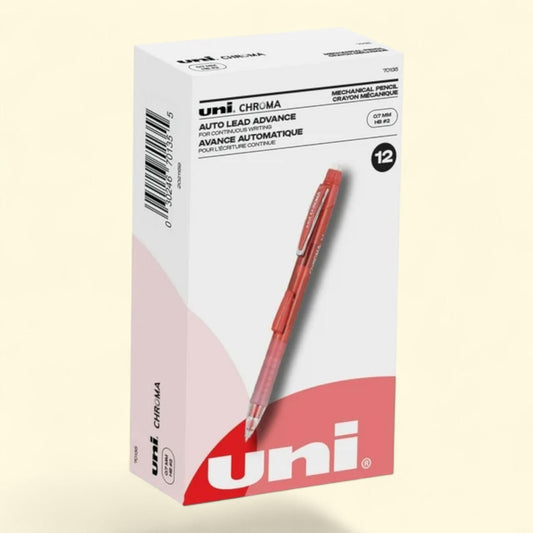 Uniball CHROMA Mechanical Pencil HB #2, Medium Point (0.7mm), Red, 12 Count