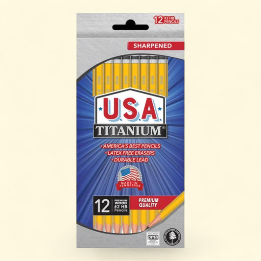 USA Titanium #2 HB Pencils, 12 Count