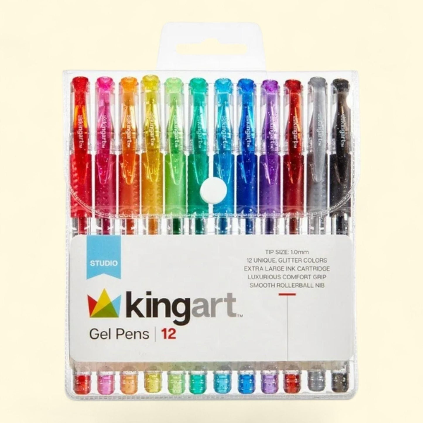 KINGART Glitter Gel Pens, 12 Count