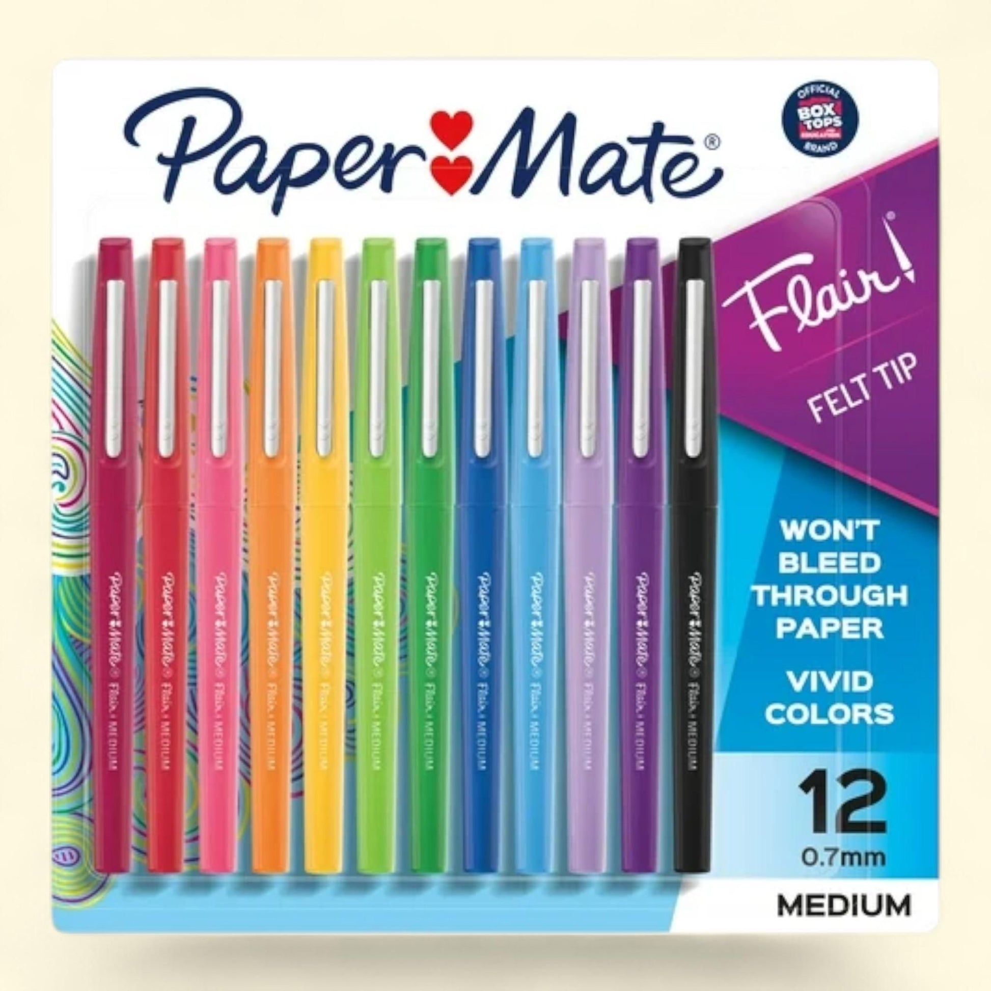 Paper Mate Flair Felt Tip Pen Set, 0.7mm, 12 Count — authentic US product shipped worldwide by Treatspree