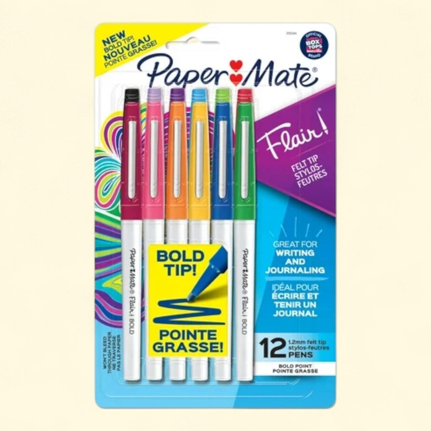 Paper Mate Flair Pens, Bold Tip 1.2 mm, 12 Count