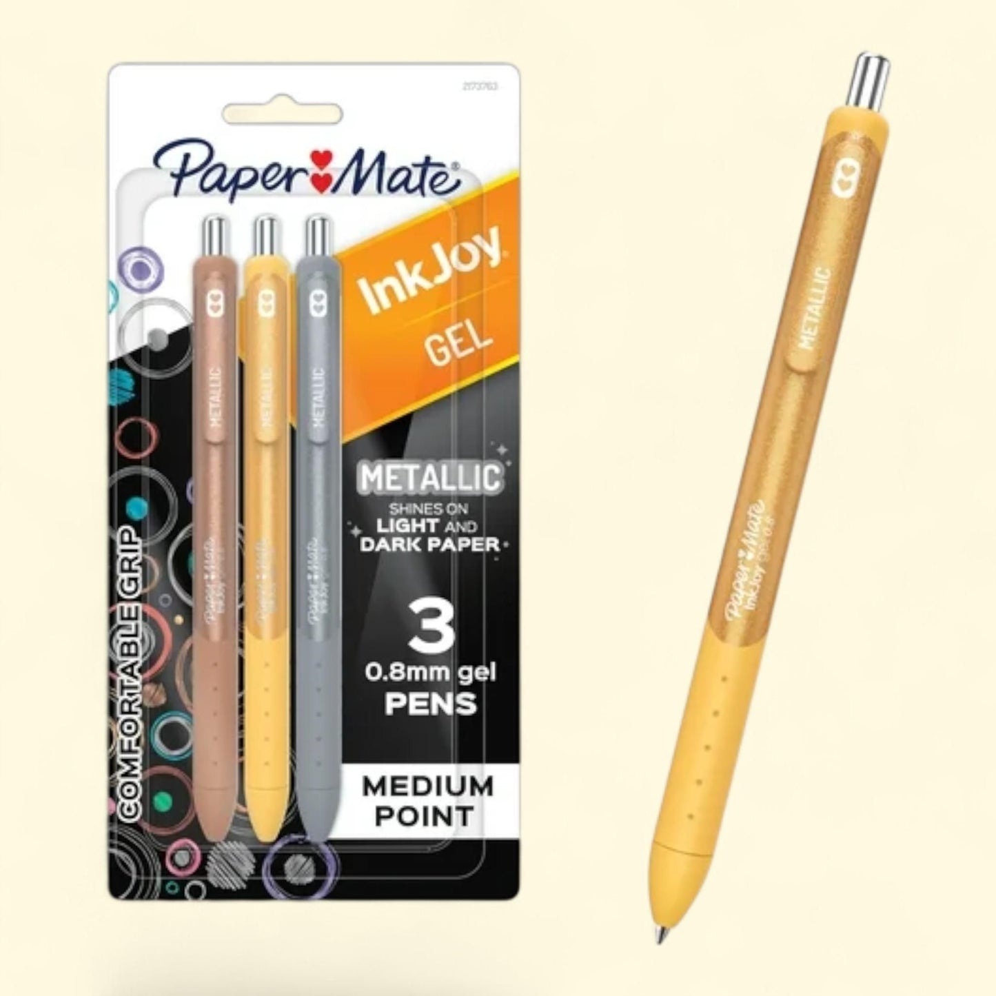 Paper Mate InkJoy Gel Pens, Medium Point (0.8mm), 3 Count