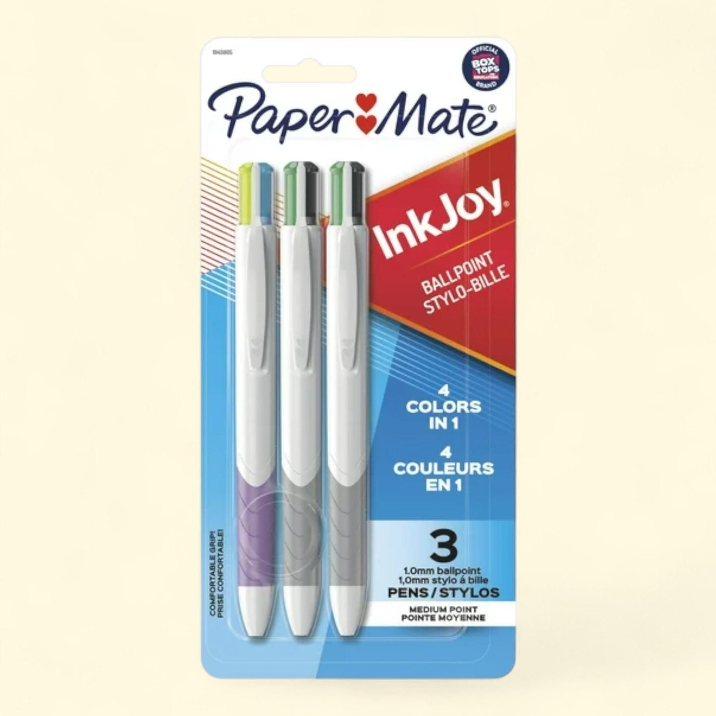 Paper Mate InkJoy Quatro Retractable Ballpoint Pens, Medium Point 1.0mm, 3 Count