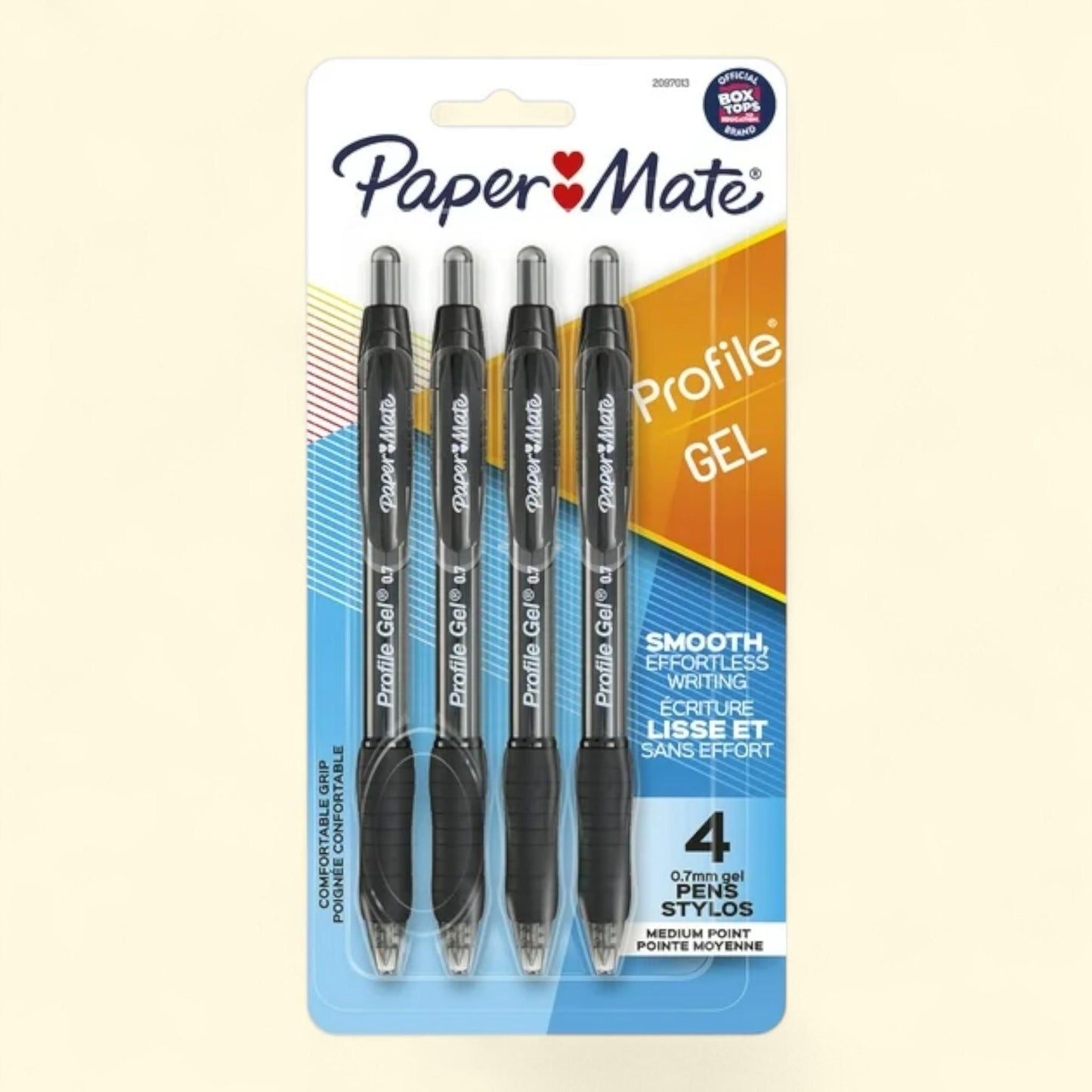 Paper Mate Profile Gel Pens, 0.7 mm, Black, 4 Count