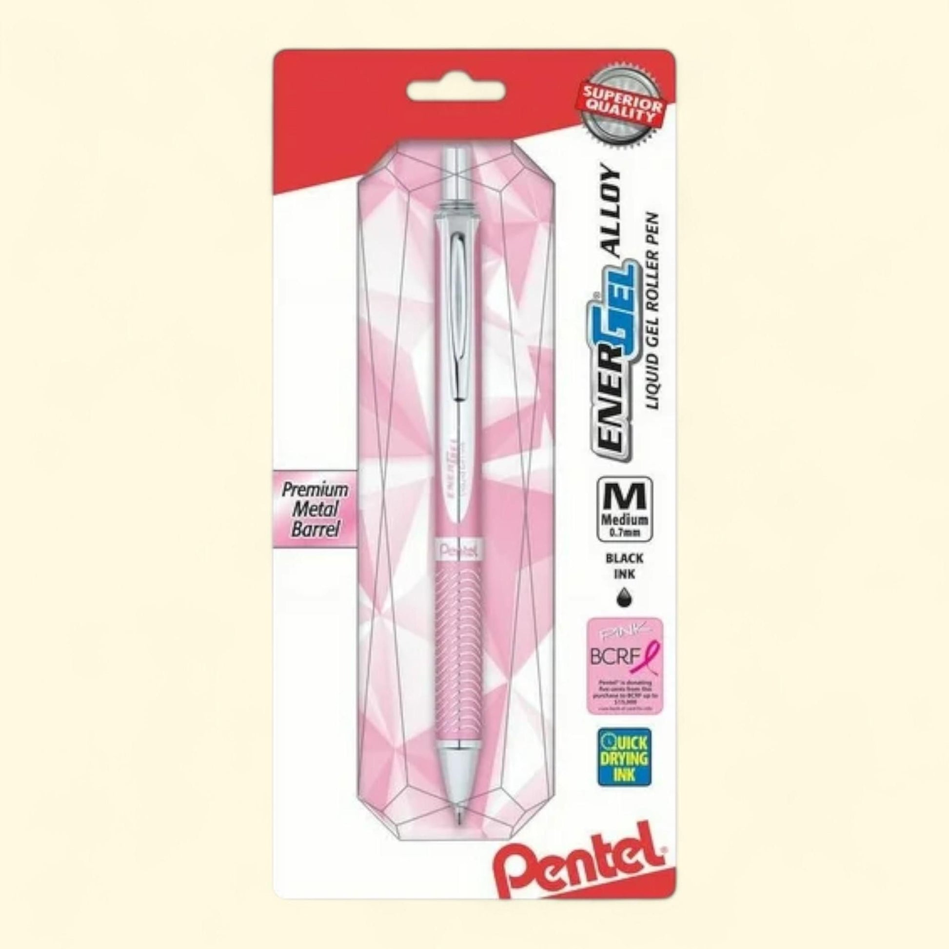 Pentel EnerGel Alloy Gel Pen, 0.7mm Medium Tip, Black Ink — authentic US product shipped worldwide by Treatspree