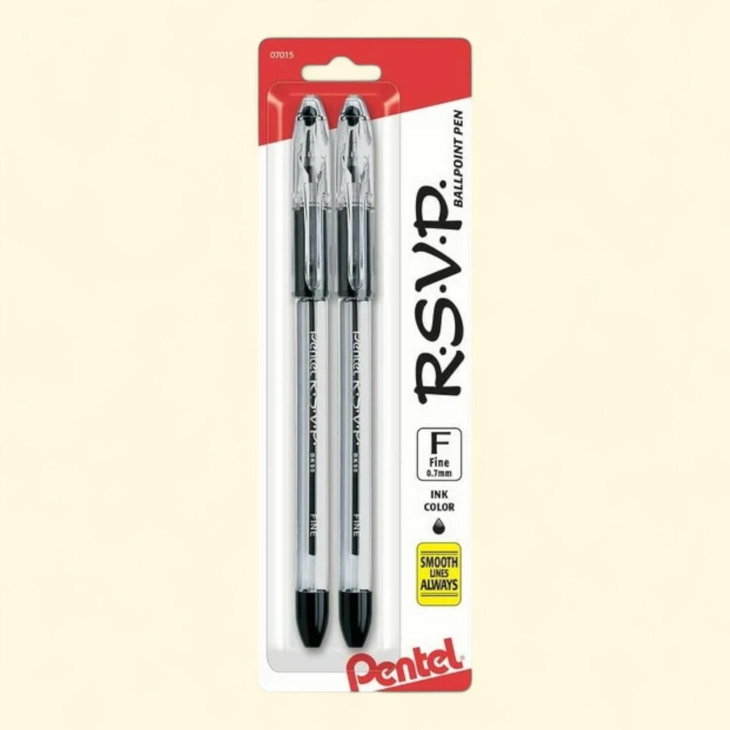 Pentel R.S.V.P. Ballpoint Pen, Fine Line, Black Ink, 2 Pens Per Pack — authentic US product shipped worldwide by Treatspree
