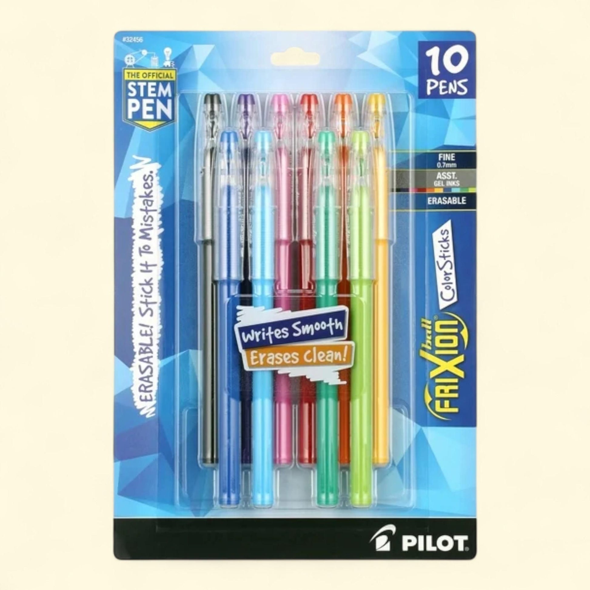 Pilot FriXion ColorSticks Gel Ink Pens, Fine Point, 10 Count — authentic US product shipped worldwide by Treatspree