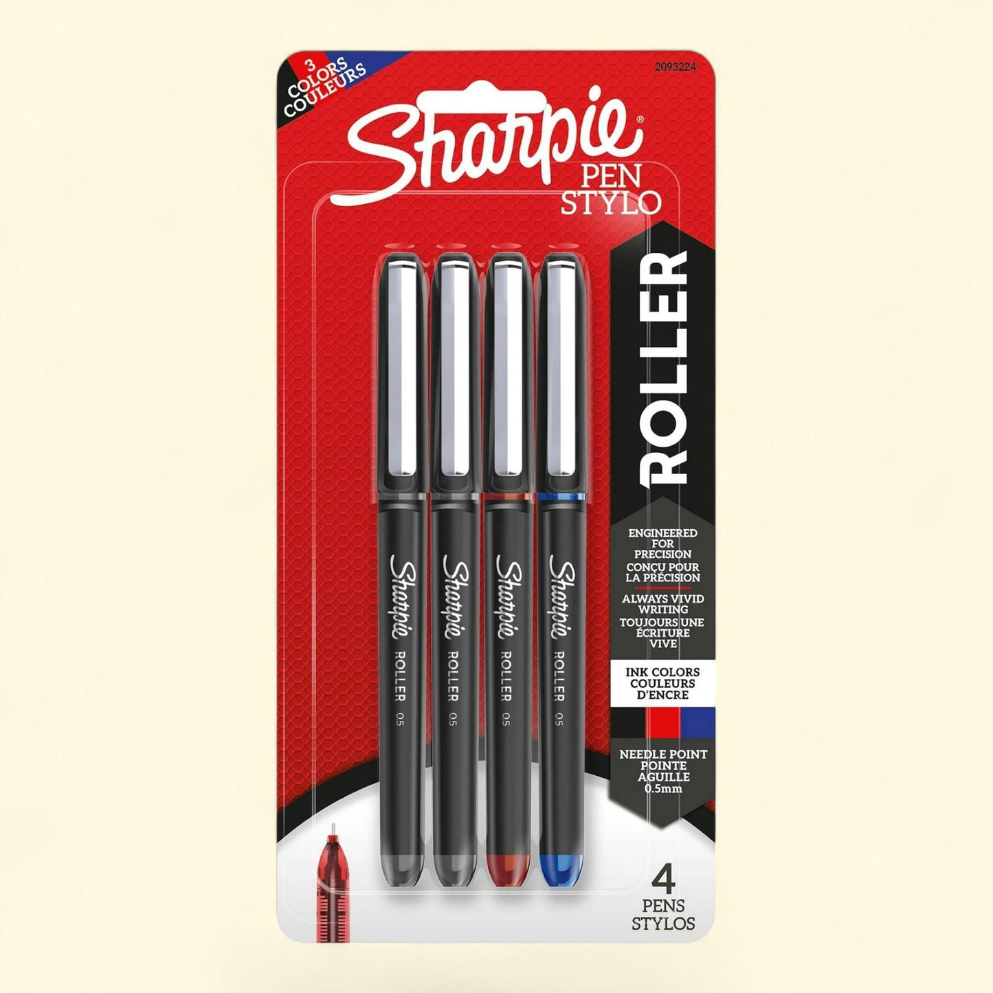 Sharpie Rollerball Pens, .5mm, 4/Pkg
