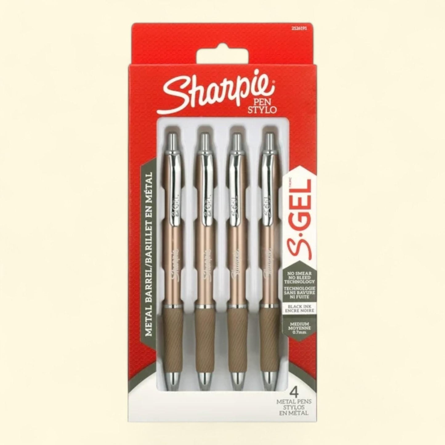 Sharpie S-Gel, Gel Pens, Medium Point (0.7mm), Black Ink, 4 Count — authentic US product shipped worldwide by Treatspree