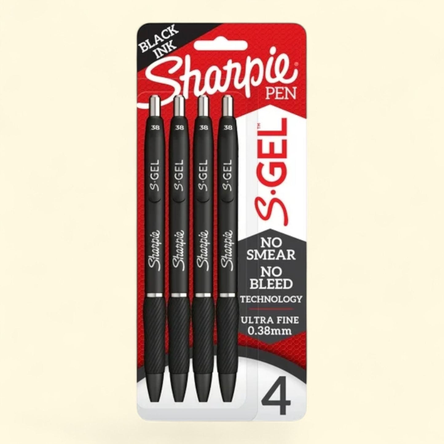 Sharpie S-Gel, Gel Pens, Ultra Fine Point, Black, 4 Count — authentic US product shipped worldwide by Treatspree