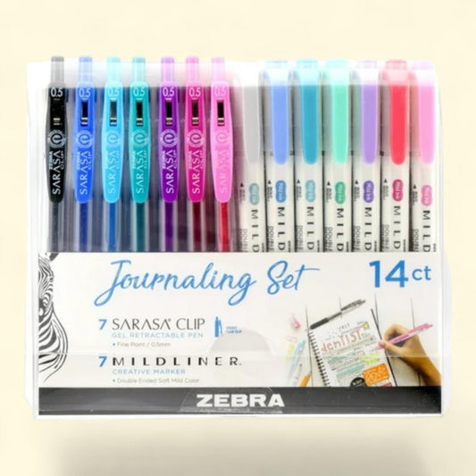 Zebra Journaling Set, Mildliner HL & Sarasa Clip Assorted 14pk