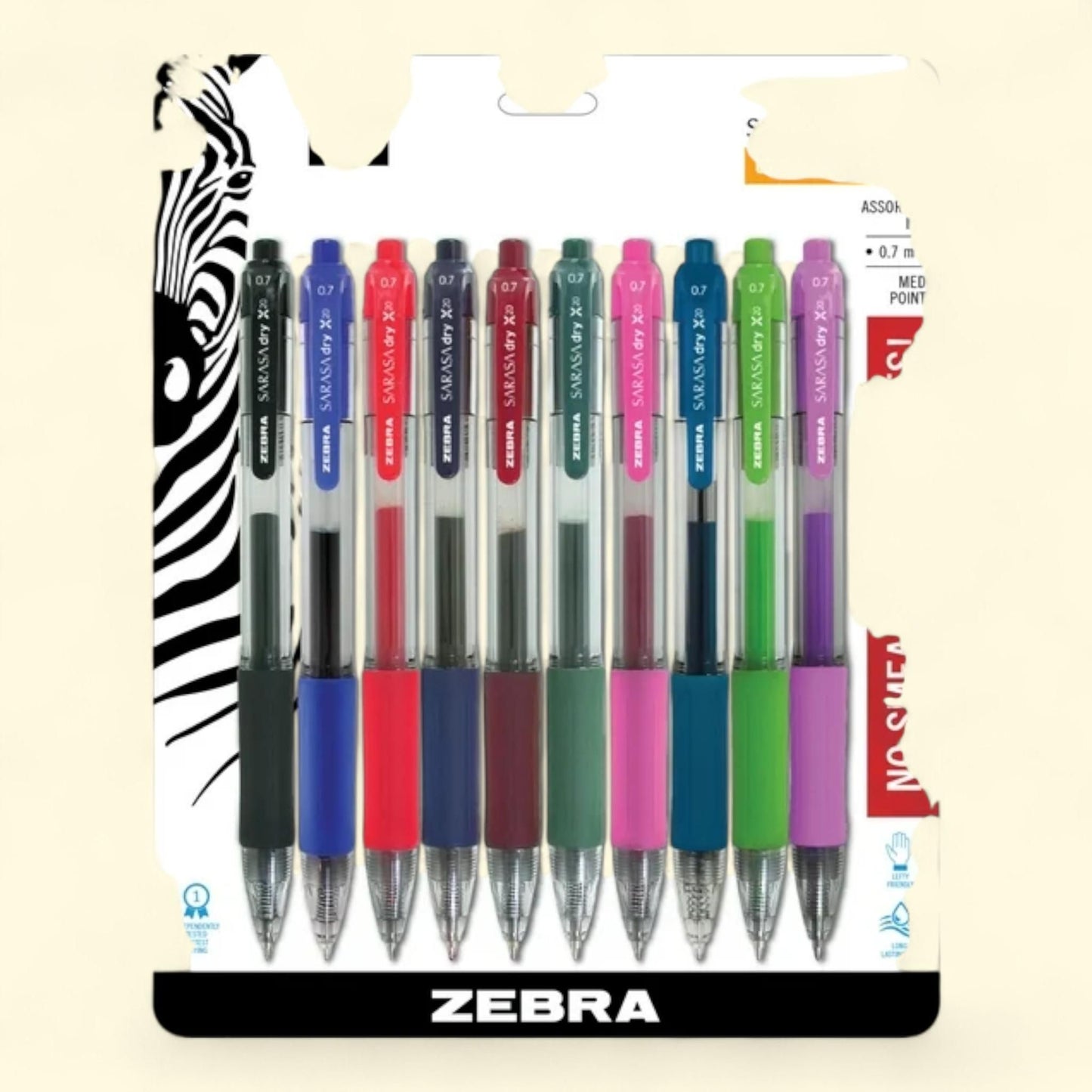 Zebra Sarasa Dry X20 Gel Ink Pens, 0.7mm, 10-Count — authentic US product shipped worldwide by Treatspree