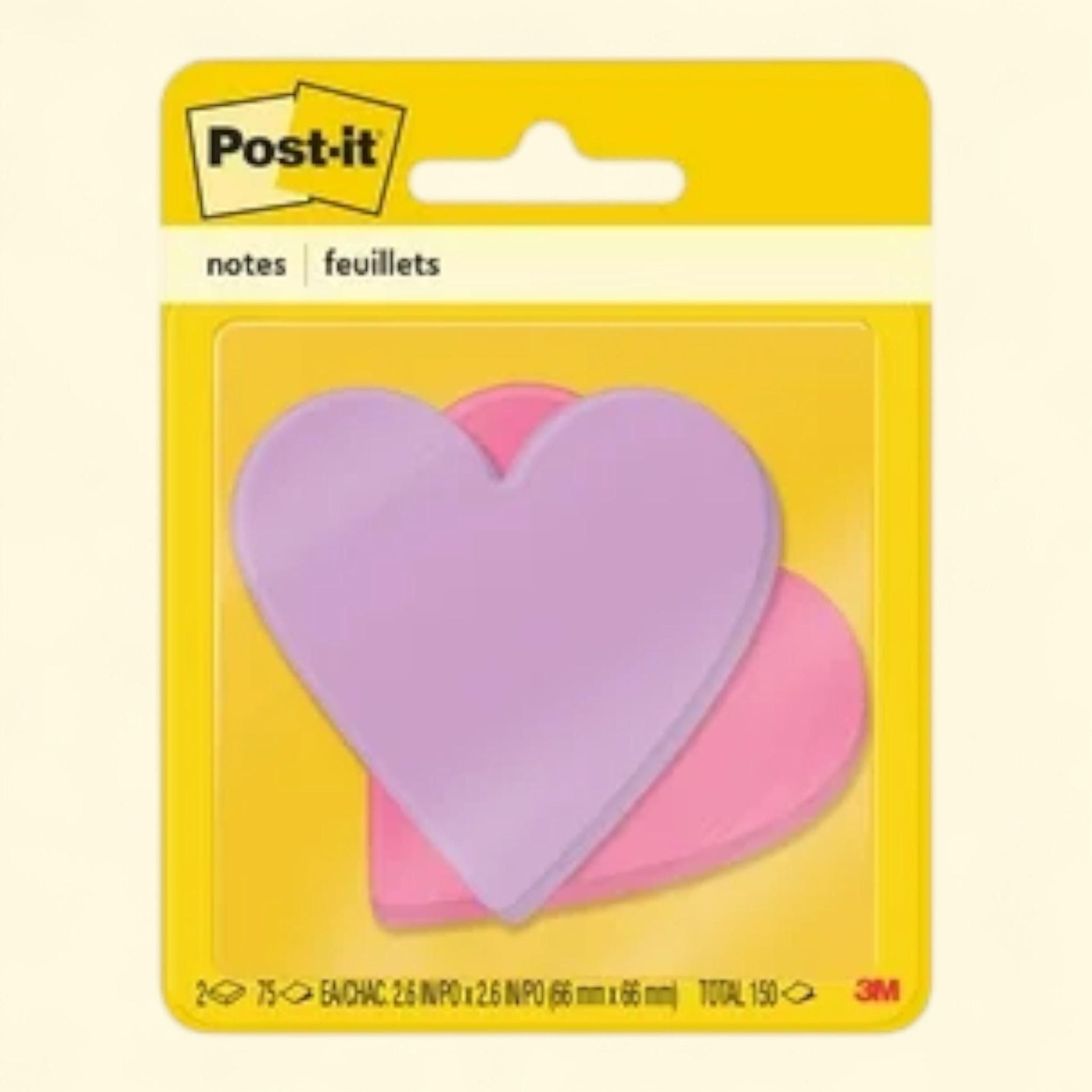 Post-it Heart Shape Notes, 3" x 3" — authentic US product shipped worldwide by Treatspree