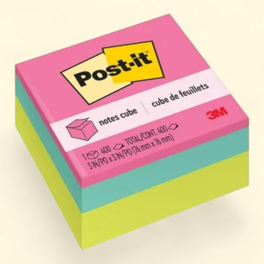 Post-it Notes Cube, 3 in. x 3 in., 400 Sheets
