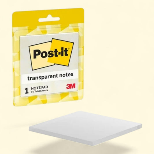 Post-it Transparent Notes, Clear, 2.8 in. x 2.8 in., 36 Sheets