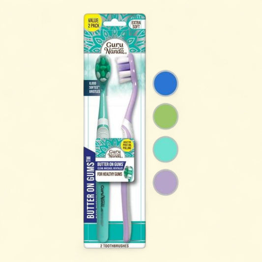 GuruNanda Toothbrush, Soft Bristles, 2 Count