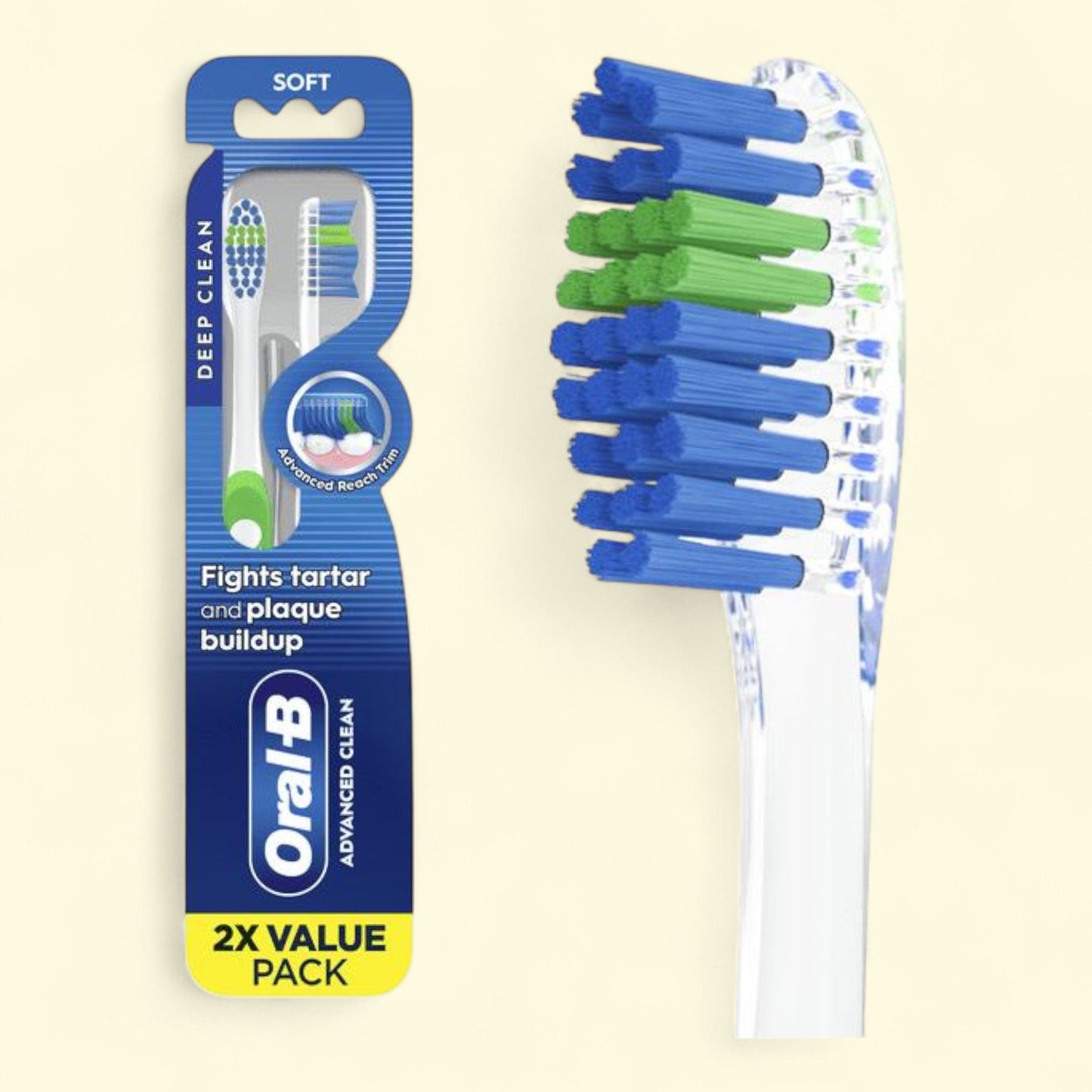 Oral-B Advanced Clean Toothbrushes, Soft, 2 Count