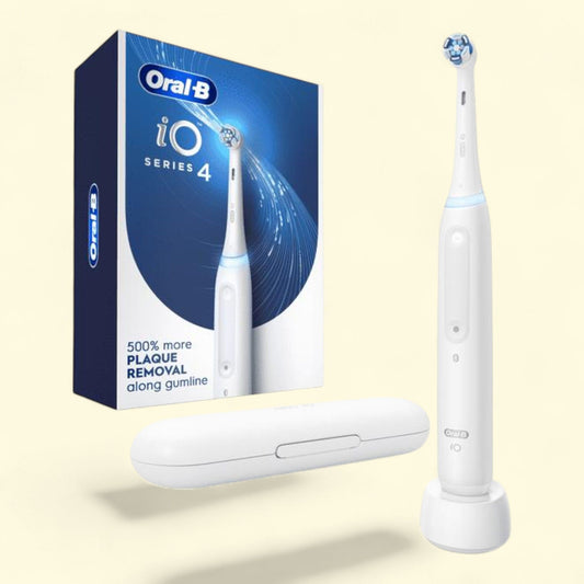 Oral-B iO Series 4 Electric Toothbrush, 1 Brush Head, Rechargeable, White, Adults & Children 3+