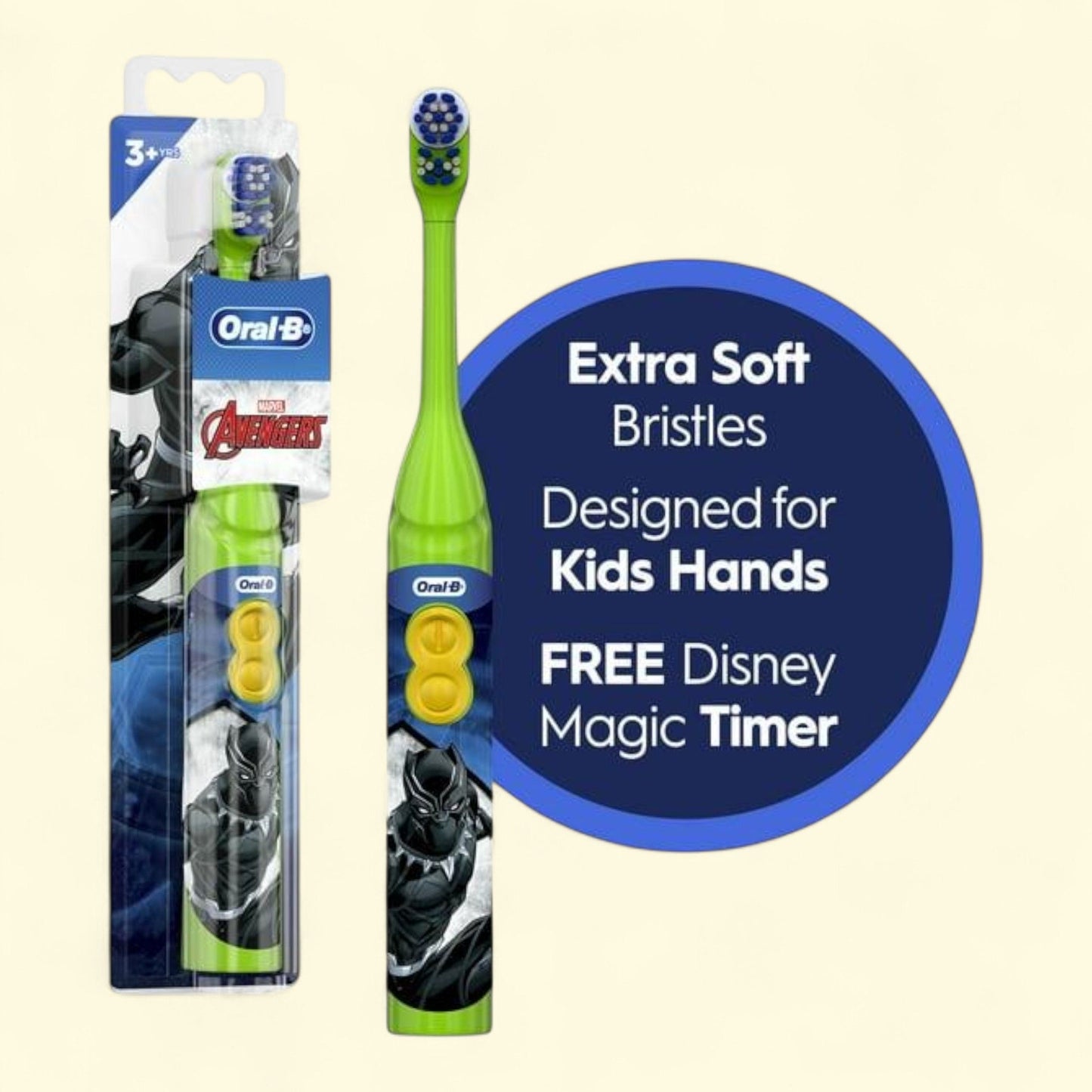 Oral-B Kid's Battery Toothbrush, Avengers, Soft Bristles, Kids 3+