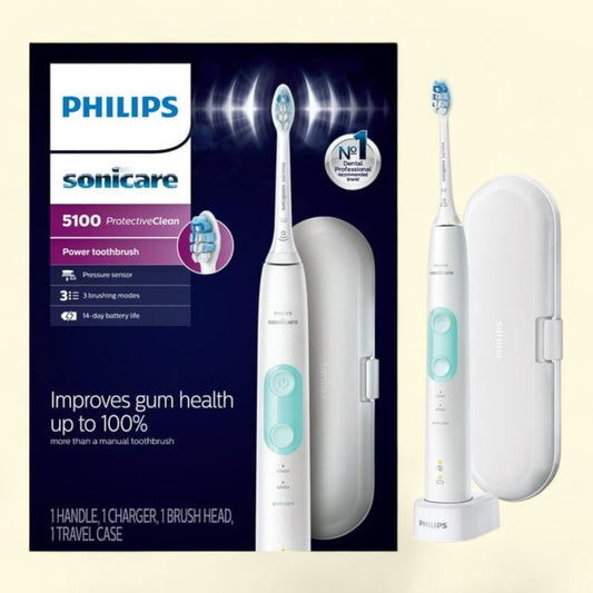 Philips Sonicare ProtectiveClean 5100, Rechargeable Electric Toothbrush, White Mint Hx6857/11