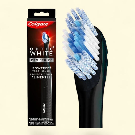 Colgate Optic White Pro Series Sonic Battery Powered Toothbrush, Black 2 AAA batteries