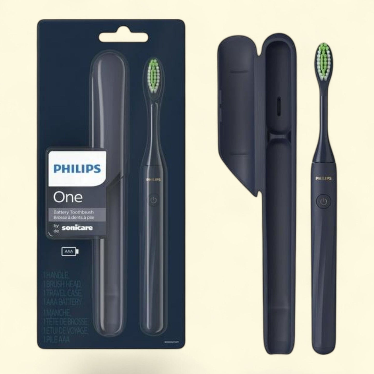 Philips One Sonicare Battery Toothbrush, Midnight Blue, HY1100/04