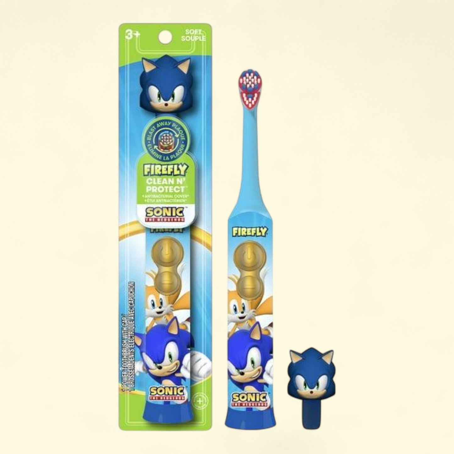 Firefly Sonic the Hedgehog Toothbrush, Soft, Ages 3+, 1 Count