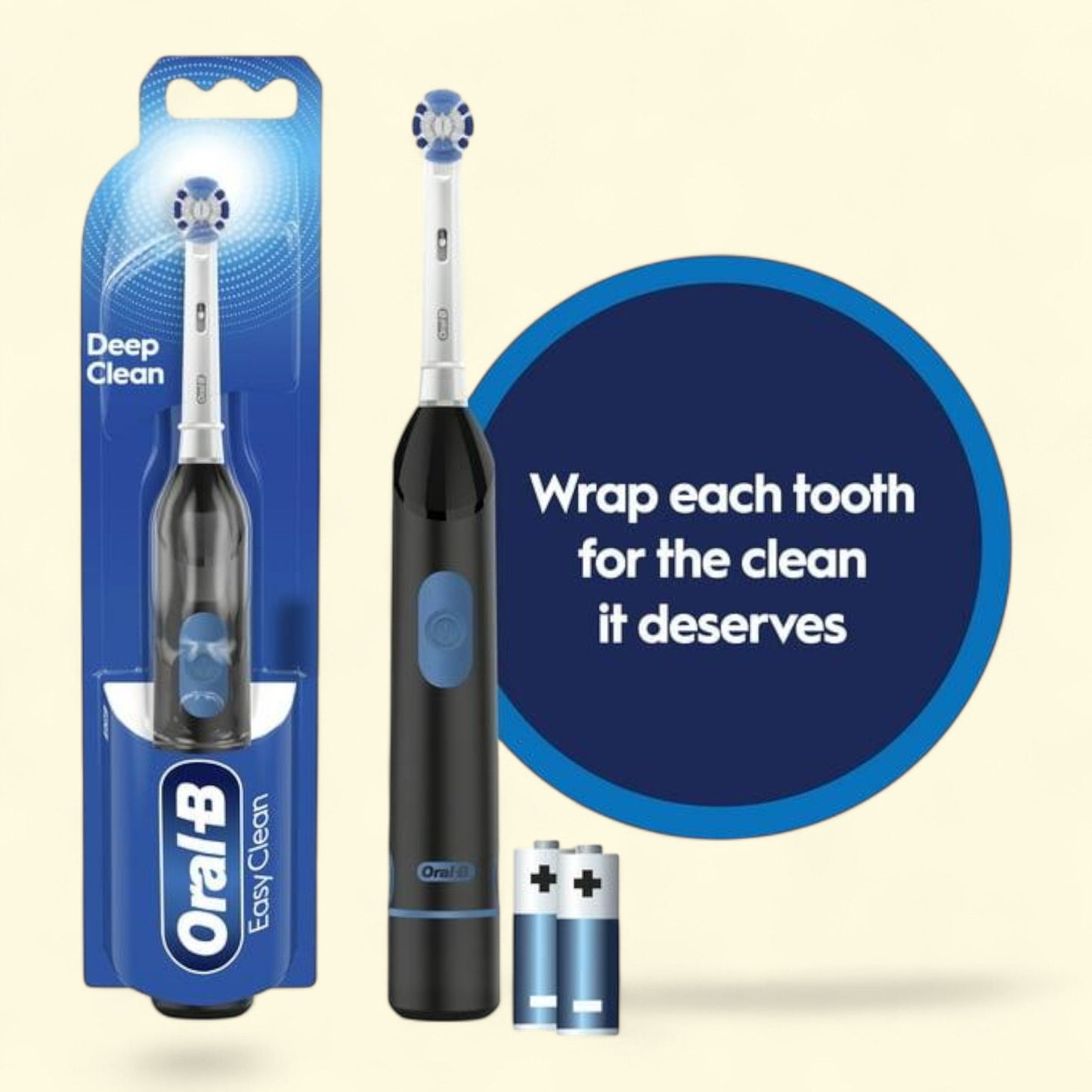 Oral-B Easy Clean Compact Head Electric Toothbrush, Black, Adults and Children 3+