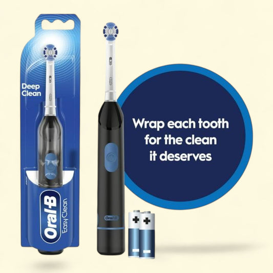 Oral-B Easy Clean Compact Head Electric Toothbrush, Black, Adults and Children 3+