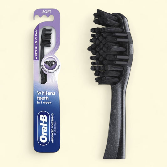 Oral-B Advanced Whitening Charcoal Toothbrush, Soft, 1 Count