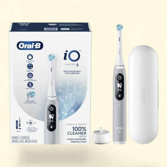 Oral-B iO Series 6 Electric Toothbrush, Gray Opal, (1) Brush Head, Adults and Children 3+