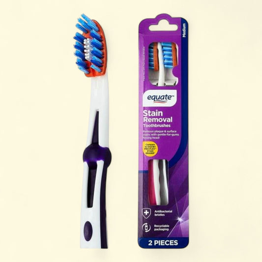 Equate Toothbrush, Medium Bristle (2 Count)
