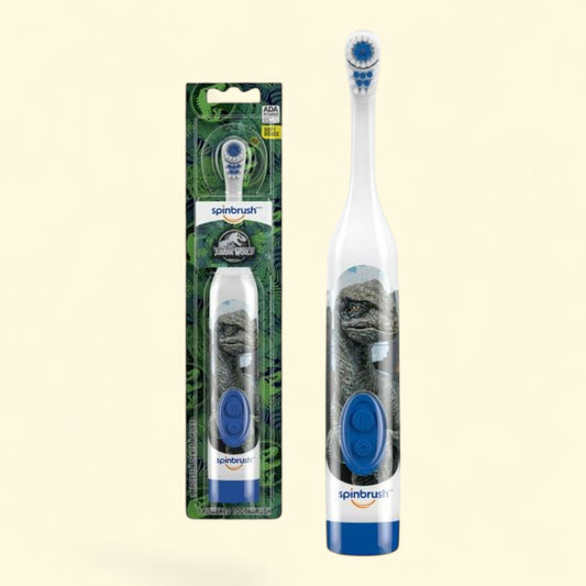Spinbrush Jurassic World Kids Electric Toothbrush, Soft, Battery Powered, Size AA Duracell battery