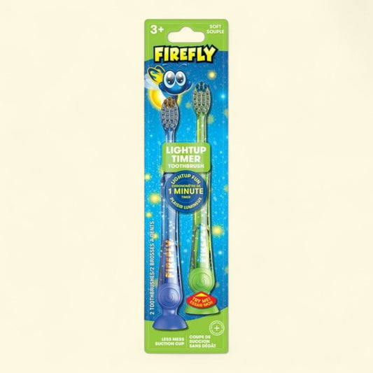 Firefly Light Up Timer Toothbrush, Premium Soft Bristles, 2 Count