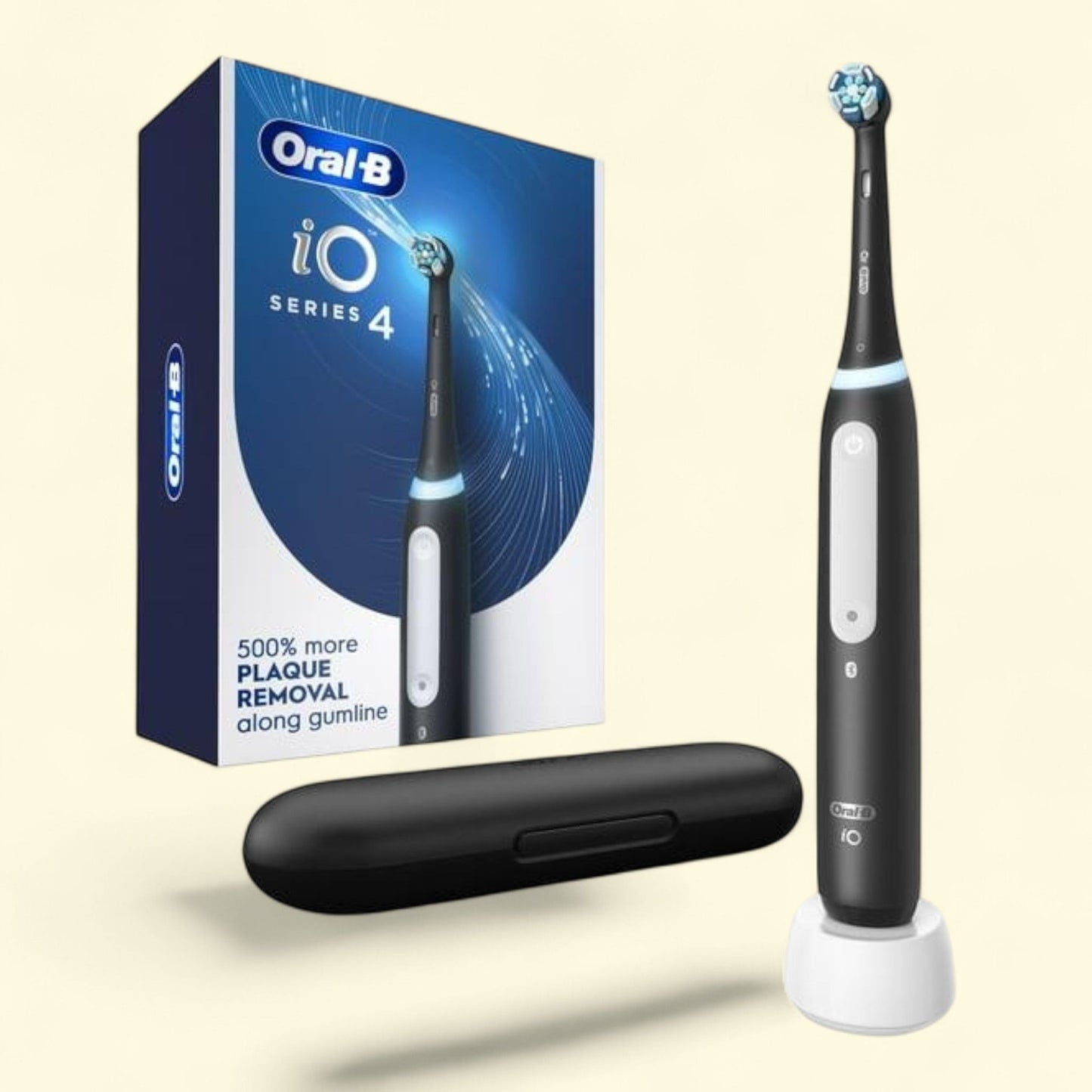 Oral-B iO Series 4 Electric Toothbrush, 1 Brush Head, Rechargeable, Black