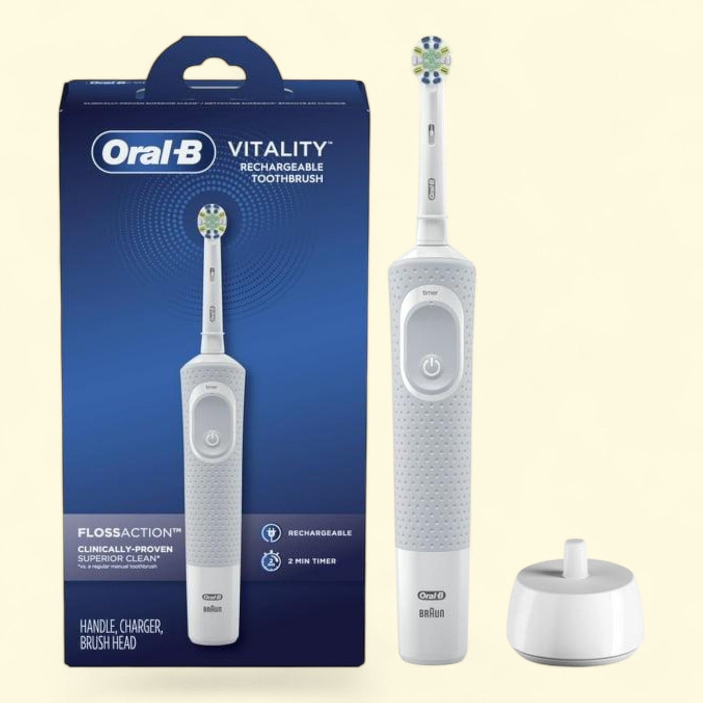 Oral-B Vitality FlossAction Electric Toothbrush, White, Adults & Children 3+