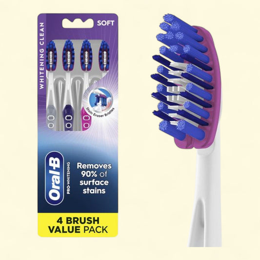 Oral-B Pro Whitening Toothbrushes, Soft, 4 Count