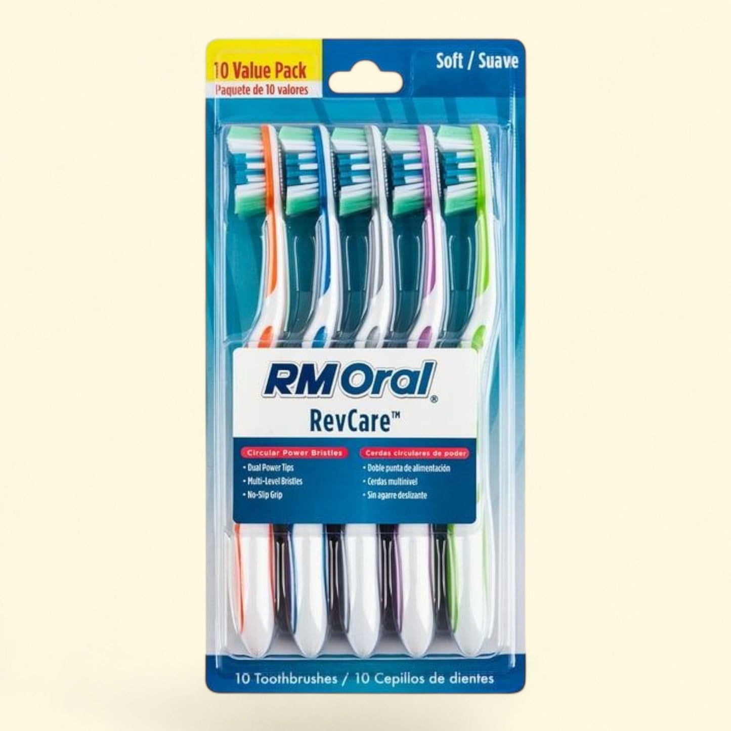RM Oral RevCare Toothbrushes, Soft, 10 Count